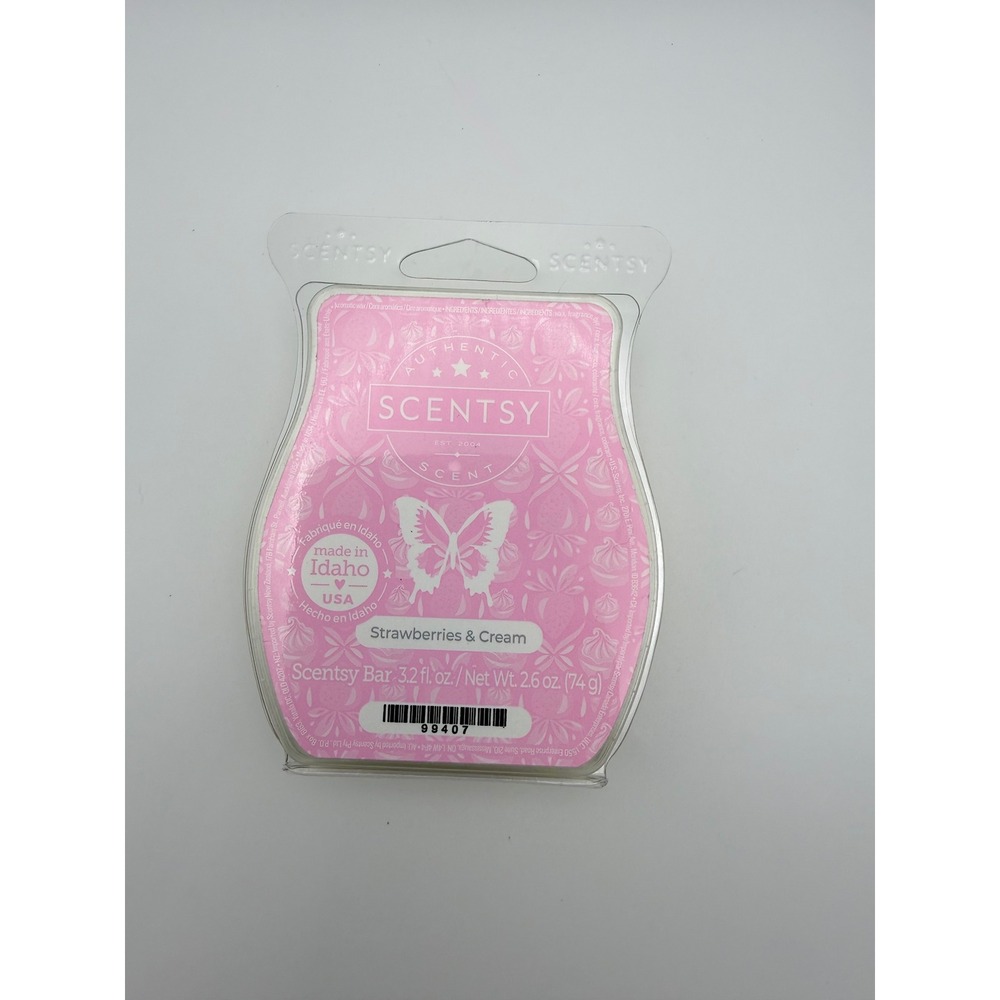 Scentsy Strawberries & Cream Wax Bar Authentic Home Fragrance